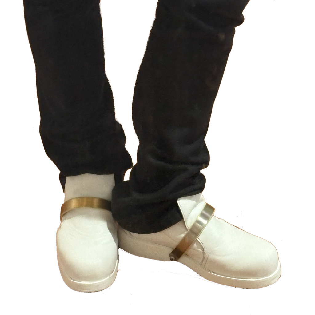 Dirk Bikkemberg's White Leather Metal Strap Derby