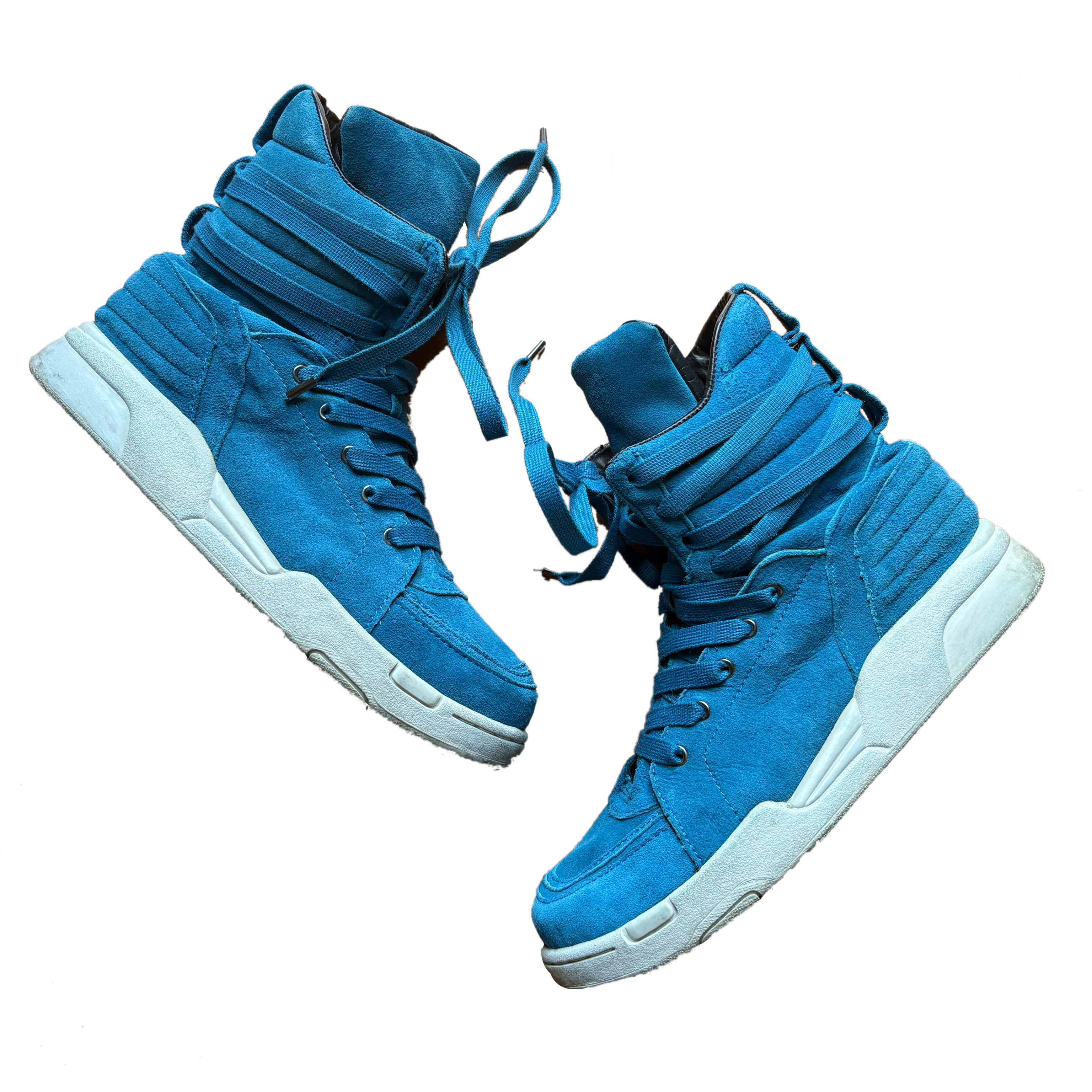 Diet Butcher Slim Skin Electric Blue Suede Trilace High-Top Sneaker