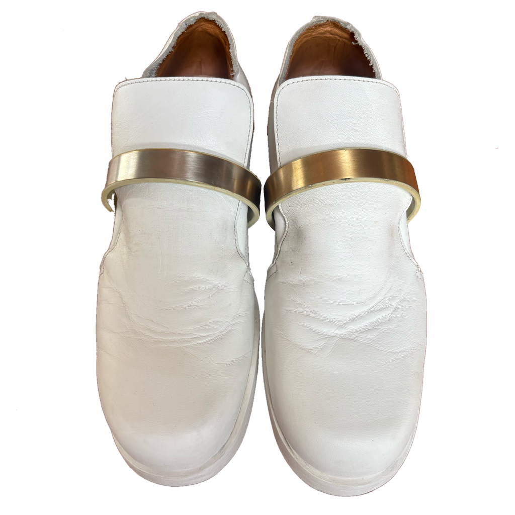 Dirk Bikkemberg's White Leather Metal Strap Derby