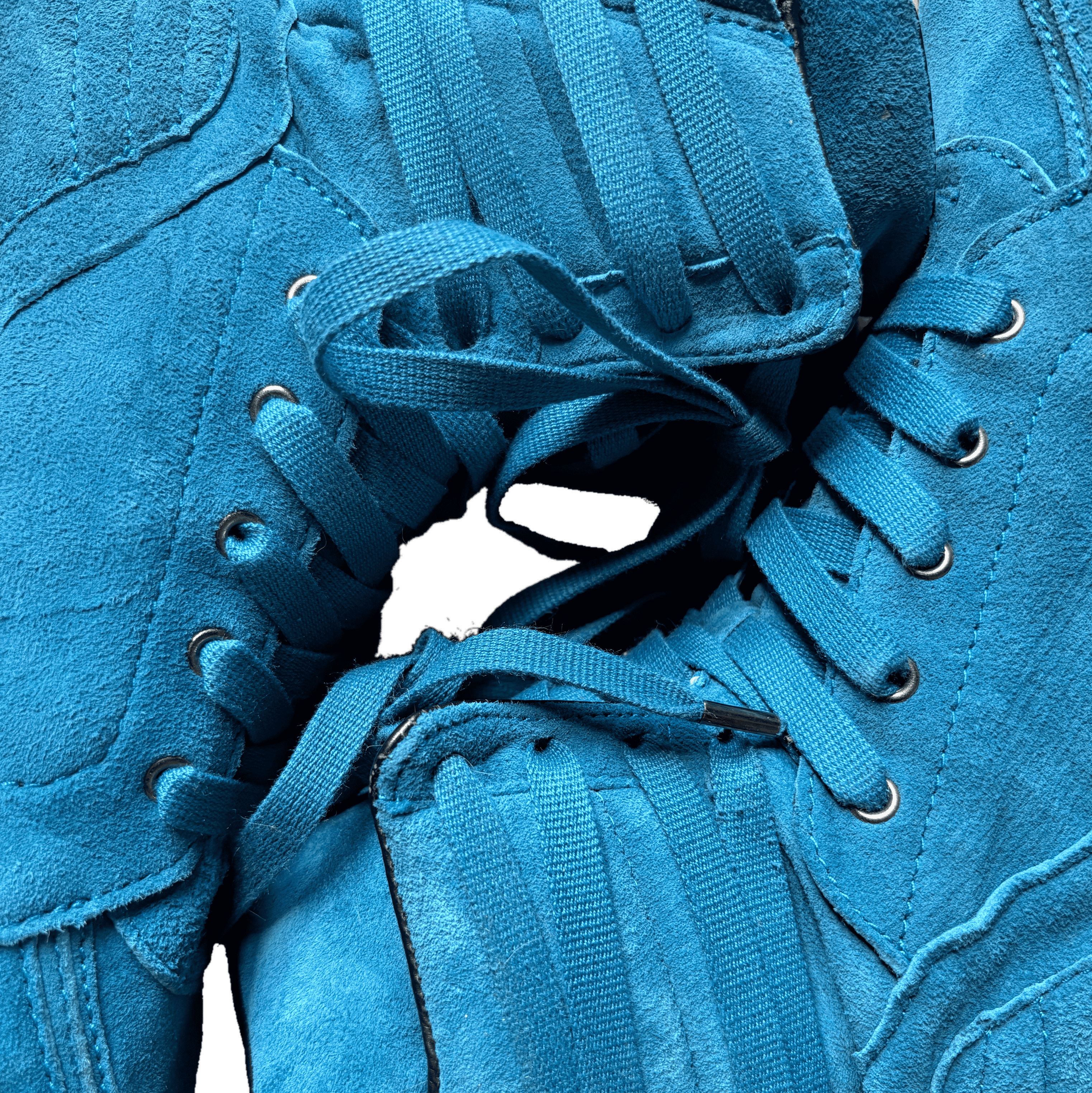 Diet Butcher Slim Skin Electric Blue Suede Trilace High-Top Sneaker